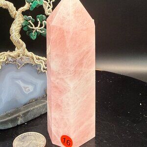 Rose Quartz Tower Point Crystal Polished 4.27" Tall #16